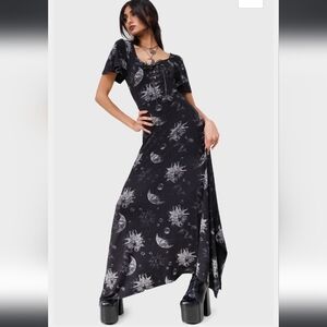 Killstar Black and White Cosmic Maxi Dress
